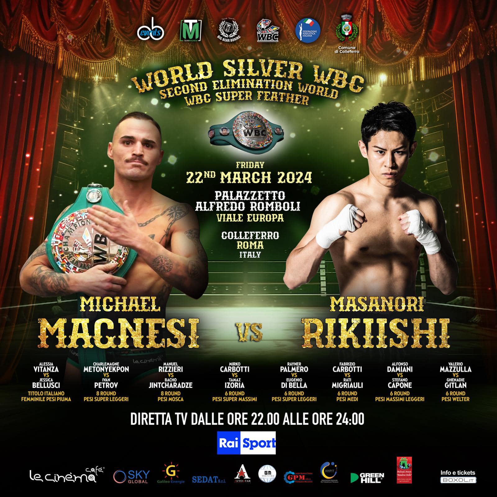 Magnesi vs. Rikiishi on March 22 for WBC...